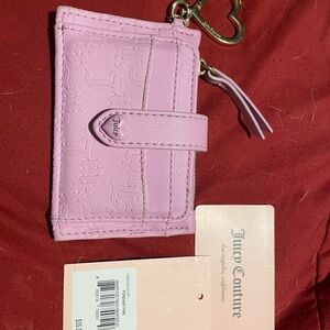 🛍️2/$38 Juicy Couture Light Pink Wallet with Heart Keychain